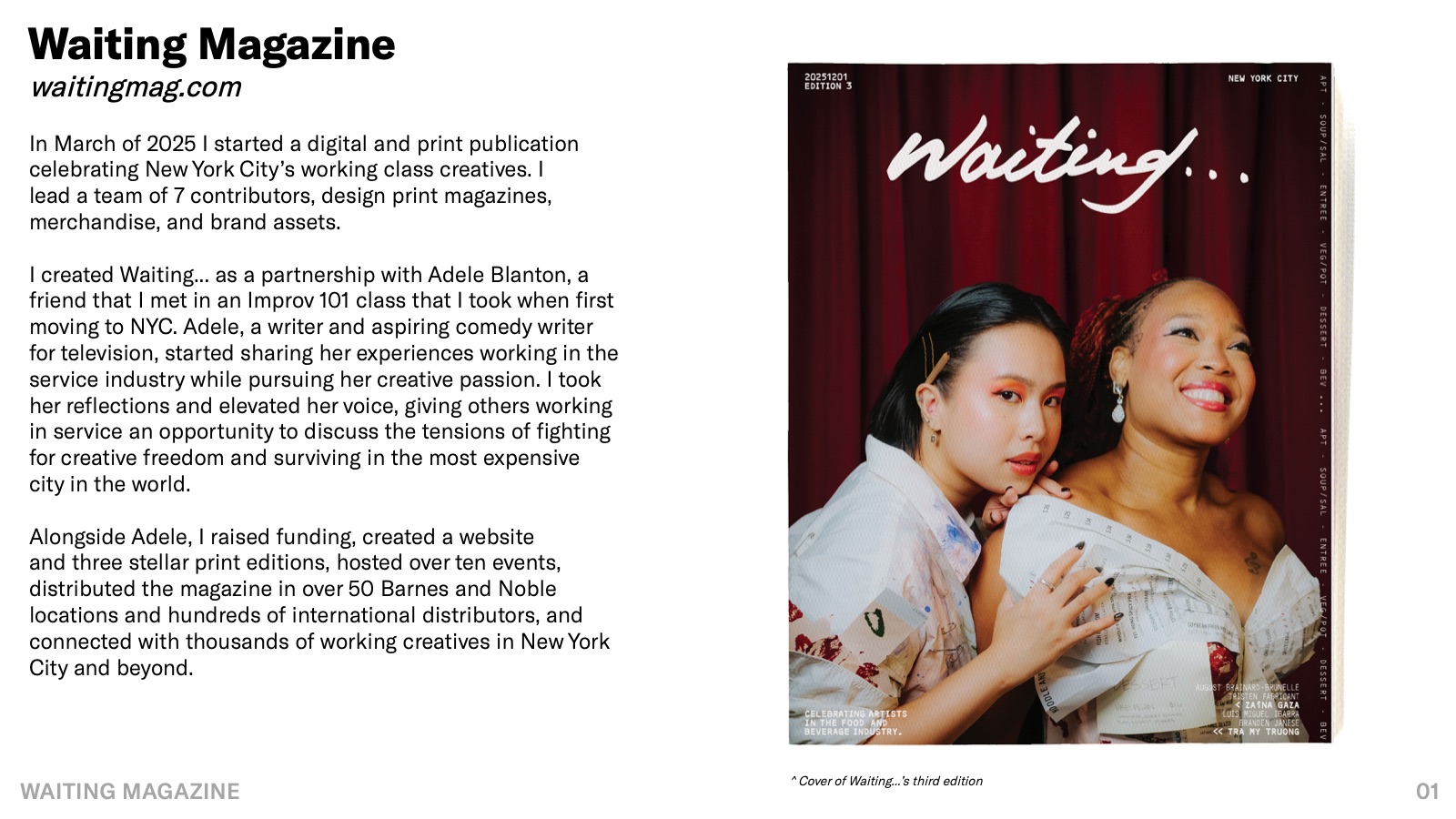 Waiting Magazine, page 1 of 4
